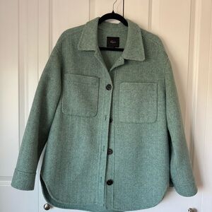 Rails Herringbone Pattern Sage Utility Jacket